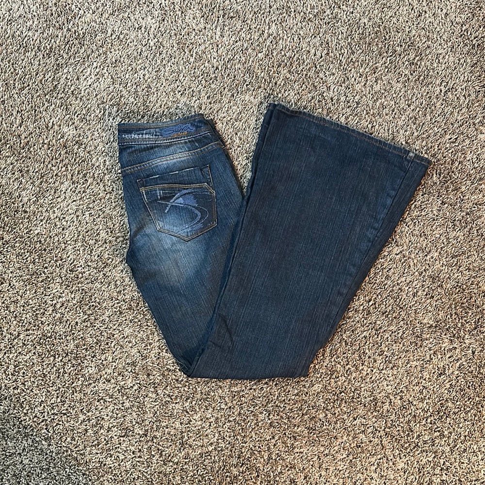 Bondi Silver Bellbottom Flare Jeans